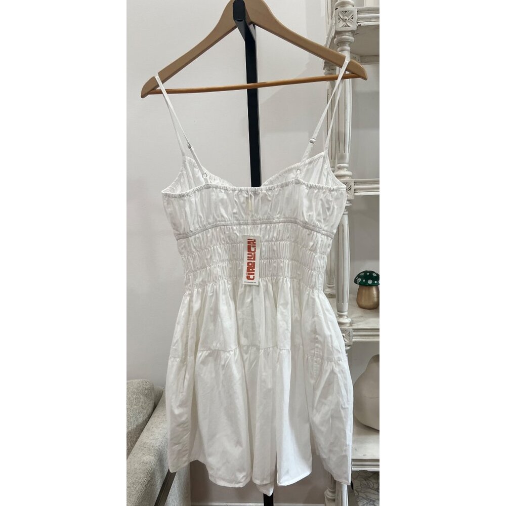 Ciao Lucia Caserto Dress White Cotton Milkmaid Tie Size XL $345 - Picture 6 of 7
